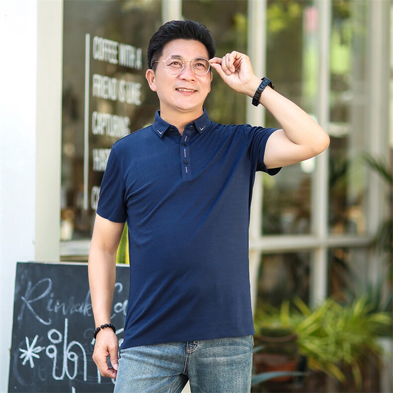 polo衫中年商务休闲男装夏季新款男士短袖T恤半袖翻领宽松上衣服,男装Polo衫,电商B212（原钱塘6029）