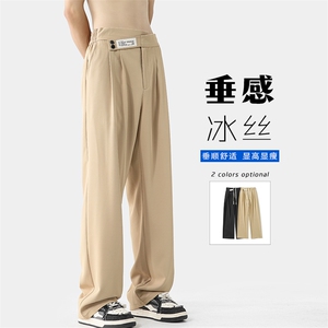 特批35无差价2024夏款日系高级感休闲宽松西裤男直筒裤K1142-P85图片
