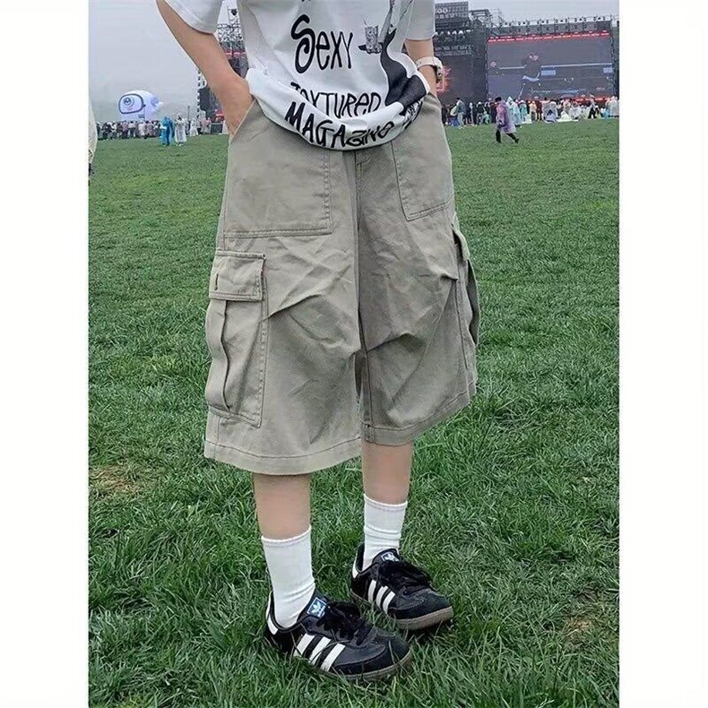 【有货】DYK8026-批55高质量美式大口袋阔腿七分裤男女夏季短裤,男装牛仔裤,星座603-2