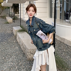 新品牛仔外套女学院风F9805---P155--K208，女装短外套，2C253
