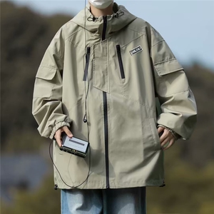 美式高街冲锋衣男秋冬季工装夹克外套上衣服男女外套连帽CF12-P63图片