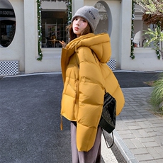 韩系橙色立领羽绒服女冬2025新款超火好看高级小众保暖加厚短外套，女装羽绒服，2D143