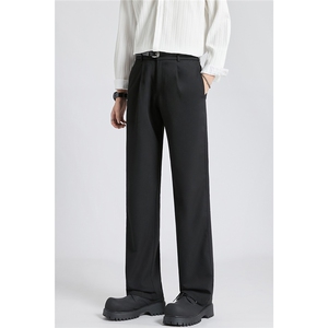 GX5142P55高品质日系港风纯色西装裤潮男百搭垂感休闲直筒裤图片