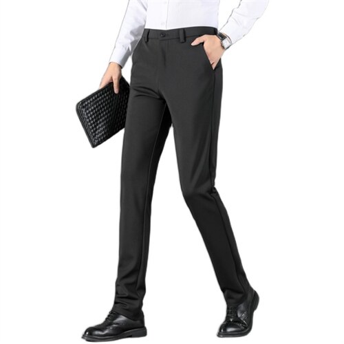 W1811秋季男士裤子休闲裤长裤西裤修身直筒潮流商务弹力P60图片
