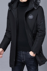 冬季羽绒服连帽狐狸毛领保暖中年时尚爸爸装外套SFT93768-P330，男装羽绒服，电商B212（原钱塘6029）