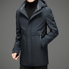 AN9890钱塘2020-3秋冬中长款男士羽绒服连帽休闲保暖外套P235，男装羽绒服，钱塘207-3