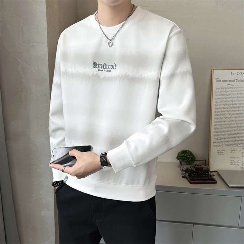 秋季新款圆领卫衣男套头印花帅气百搭上衣服潮流 A329-V3332-P85图片