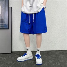 HD74166-P22华夫格短裤男大码宽松五分裤男直筒中裤，男装休闲裤，电商A040