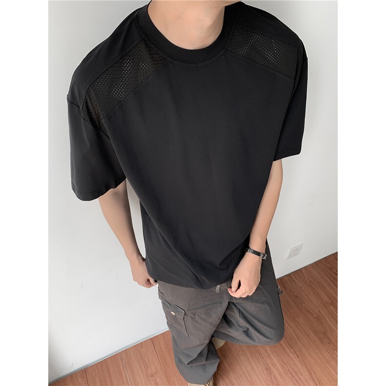 现货夏装速干防晒冰丝透气短袖T恤男装夏季网眼拼接半袖S429-特23,男装防晒衣,电商A233-1