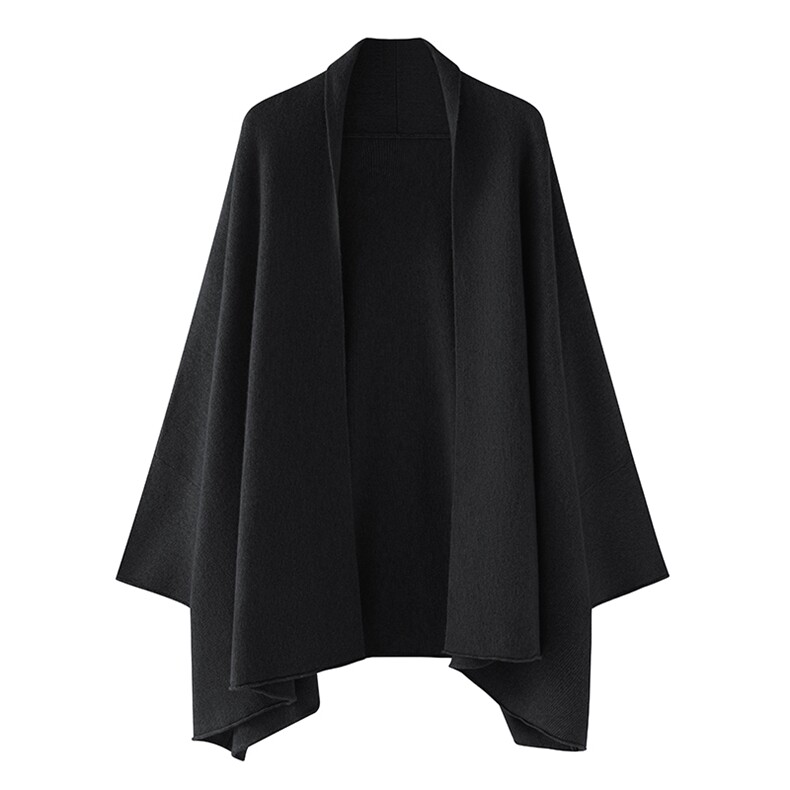 2024新款秋冬时尚百搭黑色羊绒披肩柔软保暖，披肩，绒美人羊绒