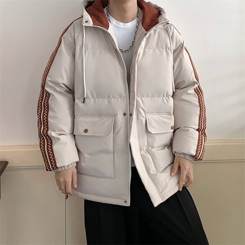 港风潮牌新款织带连帽棉服潮流保暖棉衣M086-P95控139,男装棉衣,星座717