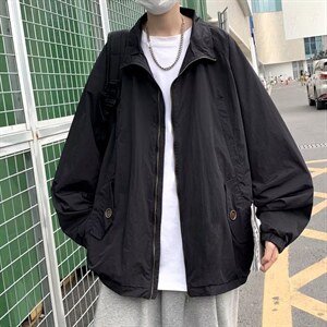 日系复古户外冲锋衣外套纯色情侣夹克ins潮防晒服男 W3604-P52图片