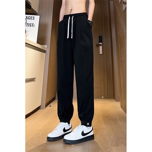现货 早秋百搭垂感搭扣休闲裤女宽松束脚裤男 K706-P45 控68图片