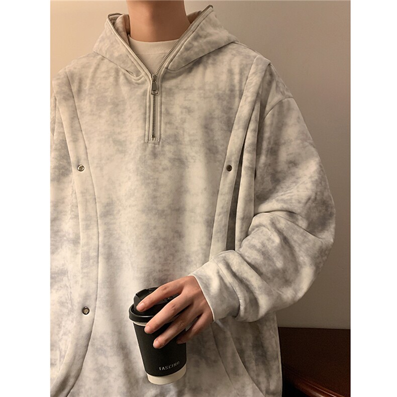 现货水洗脏脏布加绒大码连帽卫衣WY10078-特P45加绒特P50,男装卫衣,电商A059