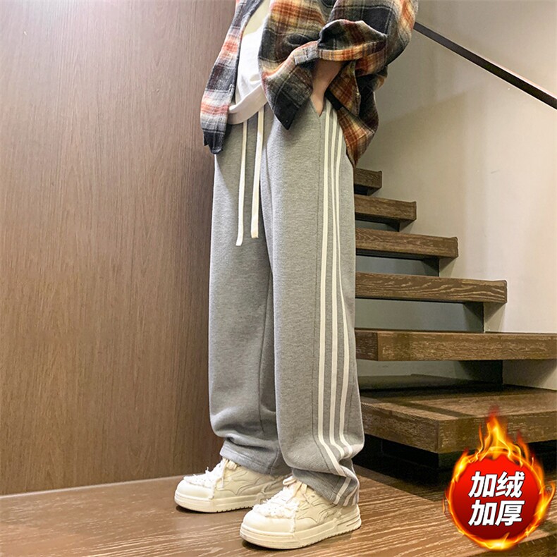 木地板新款男百搭设计感加绒港风休闲裤K186H-P50,男装卫衣,星座717