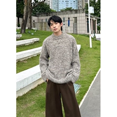 秋冬季新款加厚美式复古时尚提花宽松圆领套头针织毛衣男M68，男装针织衫/毛衣，星座1116A（原606A-3）