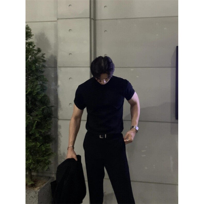 韩系男友性张力穿搭短袖男夏季圆领半袖DX050特P30,男装T恤,星座1007（原301D）