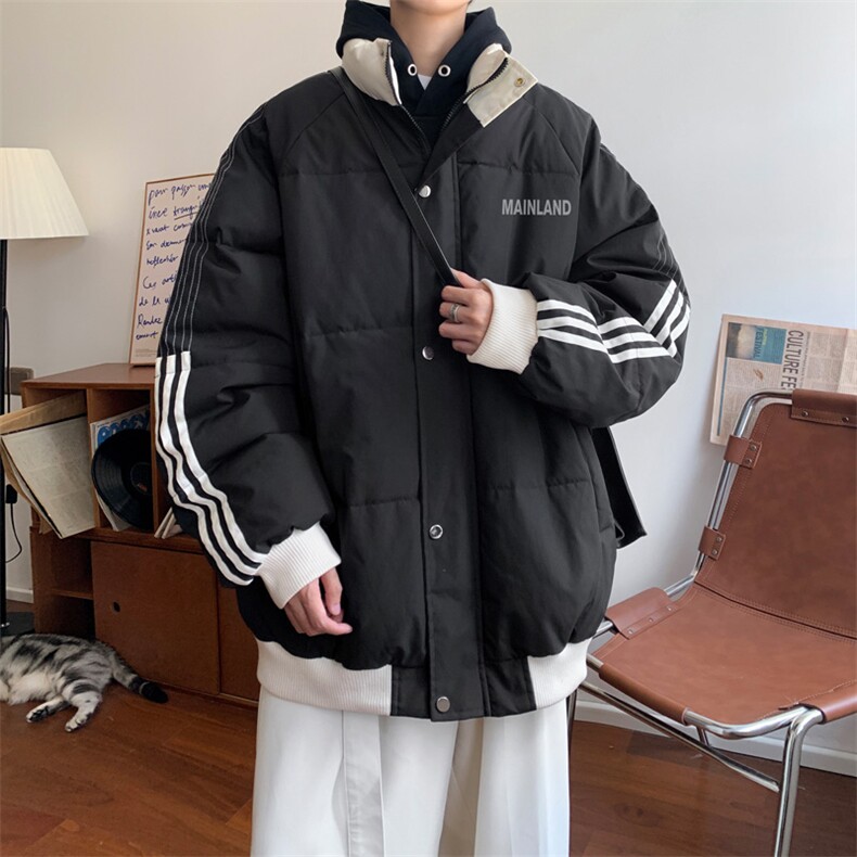 ！2024冬季新款男士撞色立领棉衣加厚保暖棉服外套MY211特P80图片