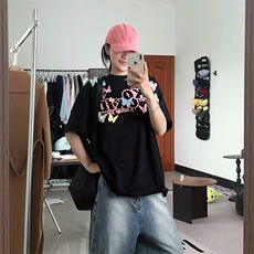 万针全刺绣工艺抖音得物高品质260克重磅纯棉双纱美式高街短袖T恤，男装T恤，电商A486-1
