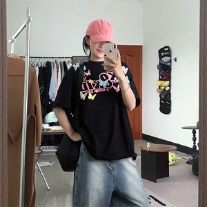 万针全刺绣工艺抖音得物高品质260克重磅纯棉双纱美式高街短袖T恤图片