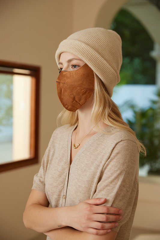 2025时尚百搭简约双层香云口罩，头饰，绒上羊绒