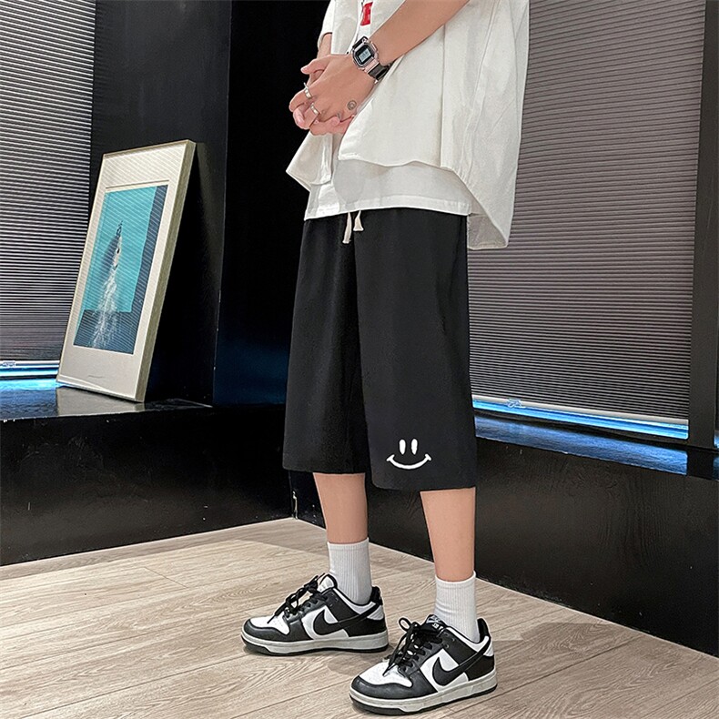 QK72204-P25冰丝七分裤男大码速干短裤男五分裤 港风图片