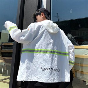 709-F023-P60 20夏装 情侣机能反光条外套街头潮牌休闲连帽防晒衣图片