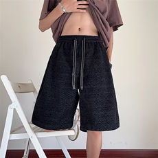 运动短裤男休闲宽松大裤衩潮牌沙滩裤2025新款夏季薄款条纹五分裤，男装牛仔裤，星座1210-1