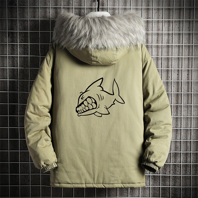MM48041-P130冬季大毛领衣男士大码加厚袄男服网格挂拍,男装棉衣,电商A040A
