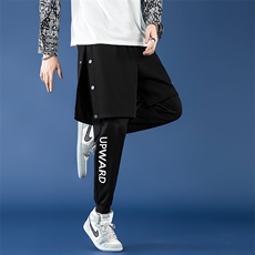 春季新款男士假两件叠穿酷霸青少年潮牌韩版修身休闲裤SK2117-P80，男装休闲裤，电商A128