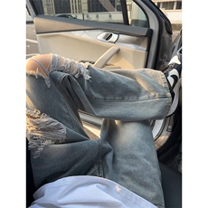 26春款水洗做旧经典百搭长裤复古高街破洞牛仔裤K547TP45控68，男装牛仔裤，电商A102B