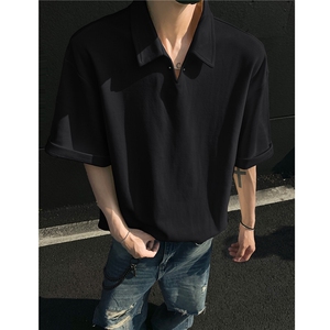 夏季新品 老钱风宽松休闲POLO衫短袖T恤上衣男 H1083 特P35图片