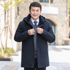 主推可拆卸帽内胆中老年羽绒服外套男士短款爸爸装90绒羽绒服大衣，商品下架区，钱塘723