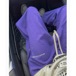 夏季薄款冰丝裤男女同款设计感宽松垂感休闲裤束脚速干运动百搭裤图片