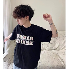 万针全刺绣工艺抖音得物高品质260克重磅纯棉双纱美式高街短袖T恤，男装T恤，电商A486
