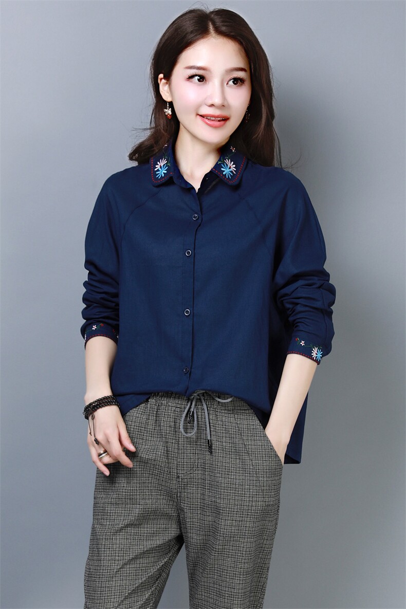 百搭长袖简约个性显瘦修身拼接POLO领衬衫2021年春季潮流,女装衬衫,奕阳依阁
