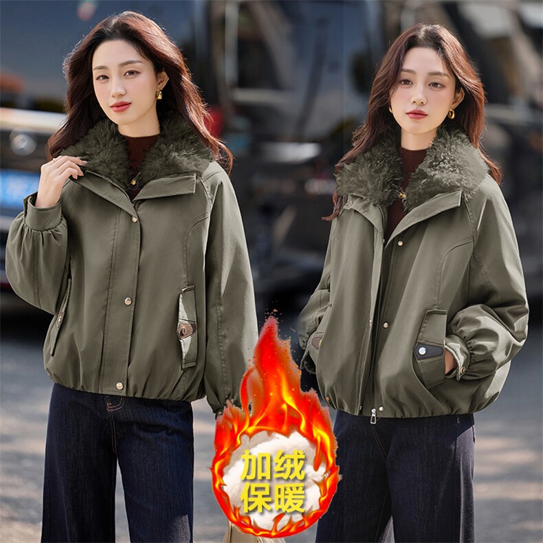 现货秒发2025新款加厚连帽派克服冲锋衣外套防风御寒棉衣棉服,女装派克服,星宇服饰