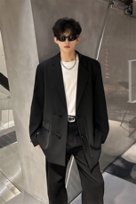 现货中长款中式盘扣纯色休闲外套小西装A071-4001-P98，男装西服套装，电商A071
