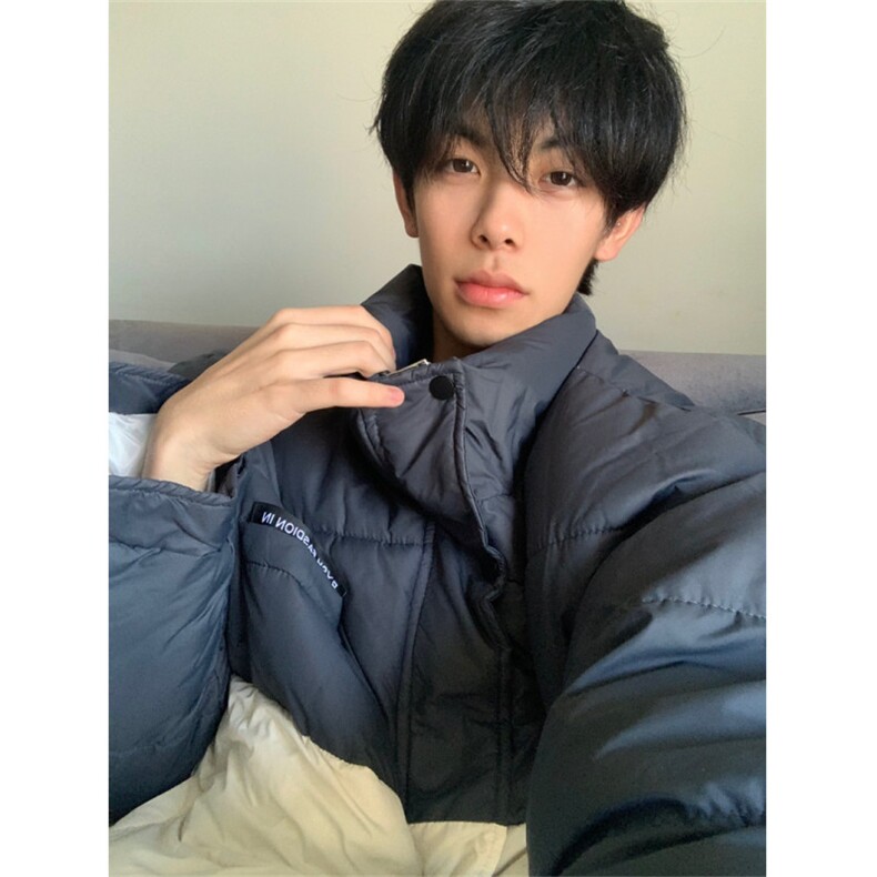 A298-P98 冬季撞色拼接棉服上衣港风男女同款外套图片
