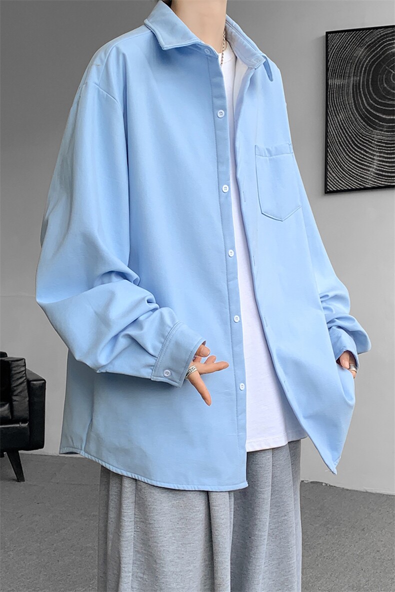 8XL-M长袖衬衫男休闲牛津纺纯棉衬衣打底外套CS517P55控78,男装衬衫,电商D206-1