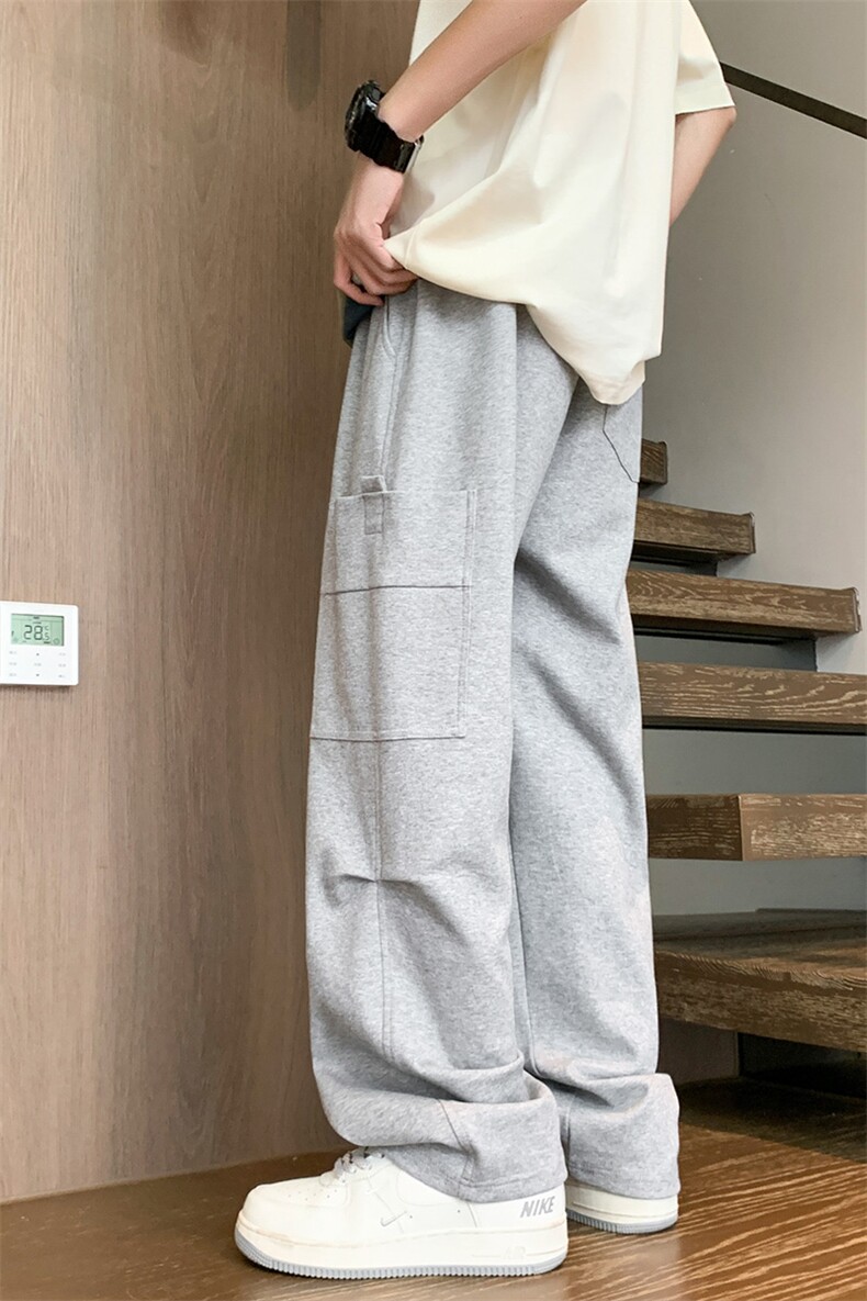 2025春夏款港风宽松设计感休闲百搭直筒卫裤休闲裤K24113-P45,男装休闲裤,星座717