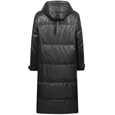 真皮小牛皮鹅绒羽绒服男新款连帽加长款过膝百搭秋冬潮帅气外套男，男装皮衣，电商B360