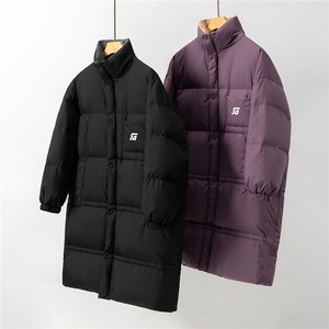 1白底美式复古潮牌中长款羽绒服大码过膝羽绒服男77930P258控378图片