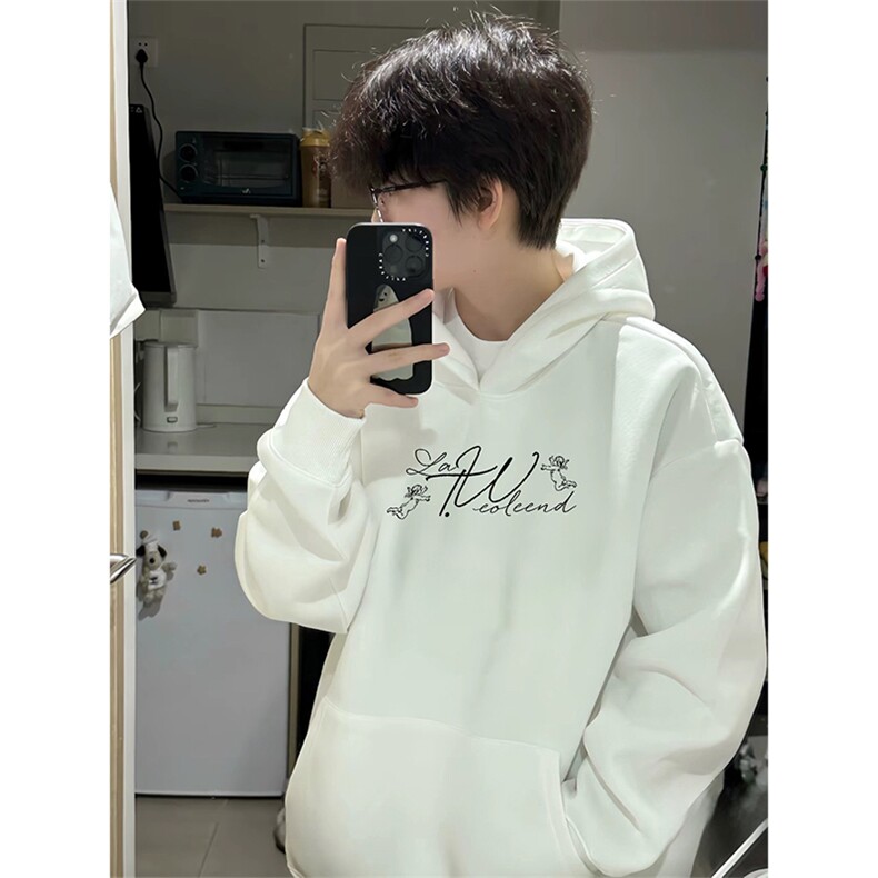 抖音得物高品质印花连帽卫衣秋冬装美式宽松连帽纯色卫衣ADL121，男装卫衣，电商A443