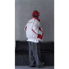 抖音视频截图只展示慎用大货已到机车潮牌棉服77950特P85，男装棉衣，星座226-2