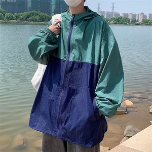 户外冲锋衣外套男潮日系工装设计感拼接撞色防水登山服F0120-P37图片
