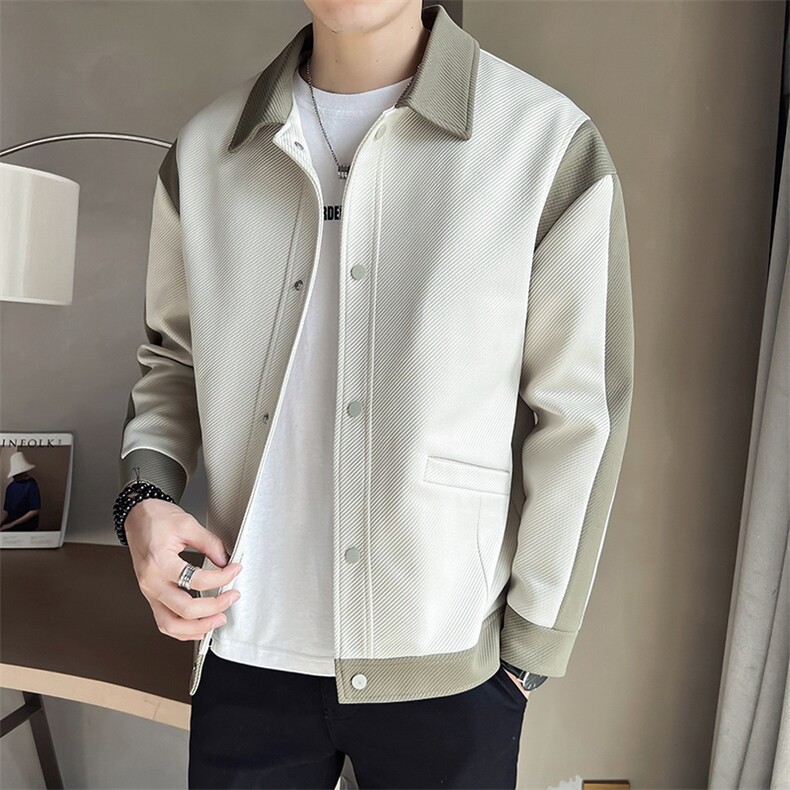 店主风~2025秋季新款拼色设计夹克外套男K351/P95,男装夹克,电商B331