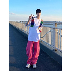 彩色毛衣撞色拼接设计刺绣圆领潮牌宽松短袖T恤TW5001，男装T恤，星座1116A（原606A-3）