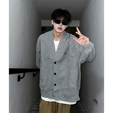 649-P38美式开衫纽扣V领卫衣潮牌春秋情侣宽松复古针织基础外套，女装短外套，电商B323A