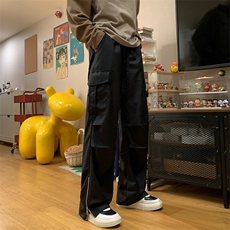 XZ213-DK2001-P55控68港风大码拉链开叉hiphop美式休闲工装裤男，男装工装外套，星座213